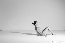 Nude Gymnastic poses Woman White Moving poses Slim long brown Dynamic poses Pinup